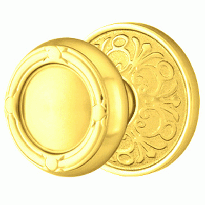 ##Antique Hardware## Solid Brass Ribbon & Reed Door Knob Set With Lancaster Rosette (Several Finish Options)