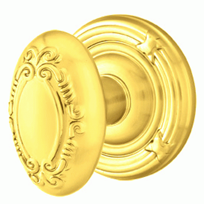 ##Antique Hardware## Solid Brass Victoria Door Knob Set With Ribbon & Reed Rosette (Several Finish Options)