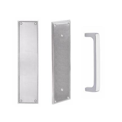 Antique Hardware 12 Inch Solid Brass Knoxville Brisbane Push & Pull Door Set FLUSH-PULL-POCKET DOOR