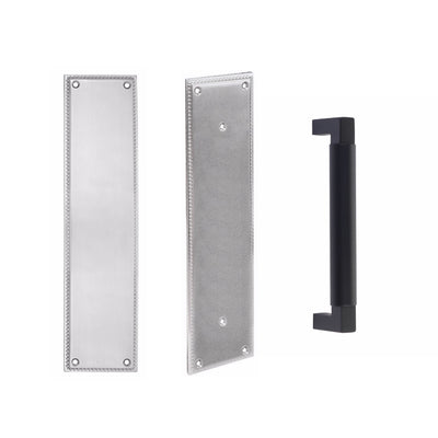 Antique Hardware 12 Inch Solid Brass Knoxville Hercules Smooth Push & Pull Door Set FLUSH-PULL-POCKET DOOR