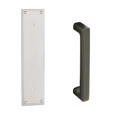 Antique Hardware 12 Inch Solid Brass Modern Wilshire Pull Plate Set FLUSH-PULL-POCKET DOOR