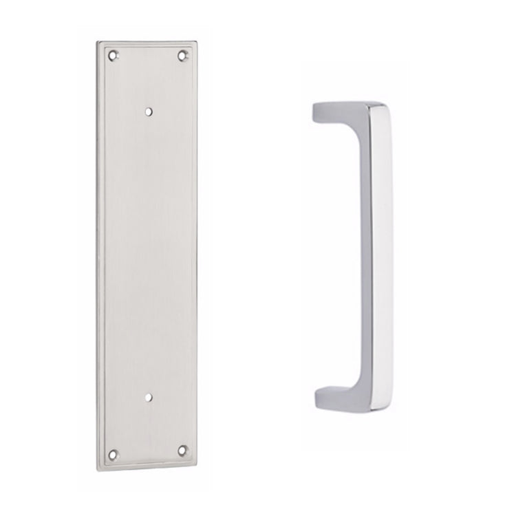 Antique Hardware 12 Inch Solid Brass Modern Brisbane Pull Plate Set FLUSH-PULL-POCKET DOOR