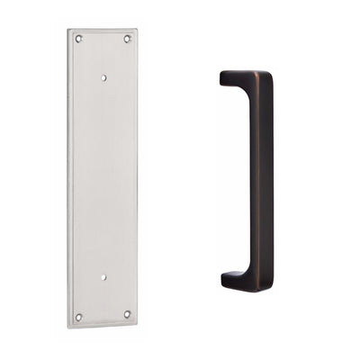 Antique Hardware 12 Inch Solid Brass Modern Baden Pull Plate Set FLUSH-PULL-POCKET DOOR