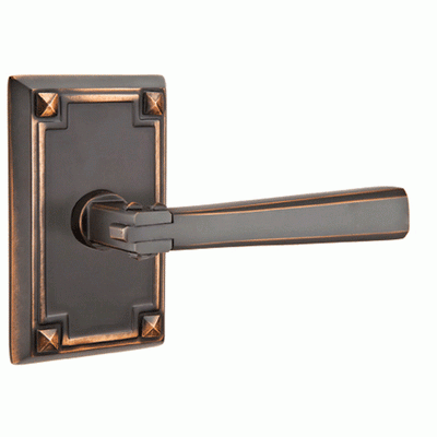##Antique Hardware## Arts & Crafts Lever With Rectangular Rosette (Several Finish Options)