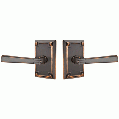 ##Antique Hardware## Arts & Crafts Lever With Rectangular Rosette (Several Finish Options)