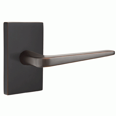 ##Antique Hardware## Emtek Solid Brass Athena Lever With Modern Rectangular Rosette (Several Finish Options)