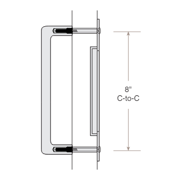 Antique Hardware 10 Inch Solid Brass Modern Rectangular Hercules Smooth Door Pull Set FLUSH-PULL-POCKET DOOR