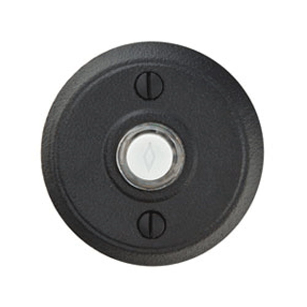Antique Hardware 2 5/8 Inch Wrought Steel Doorbell Button with Disk Rosette Door Bells & Chimes