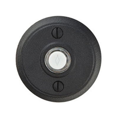 Antique Hardware 2 5/8 Inch Wrought Steel Doorbell Button with Disk Rosette Door Bells & Chimes