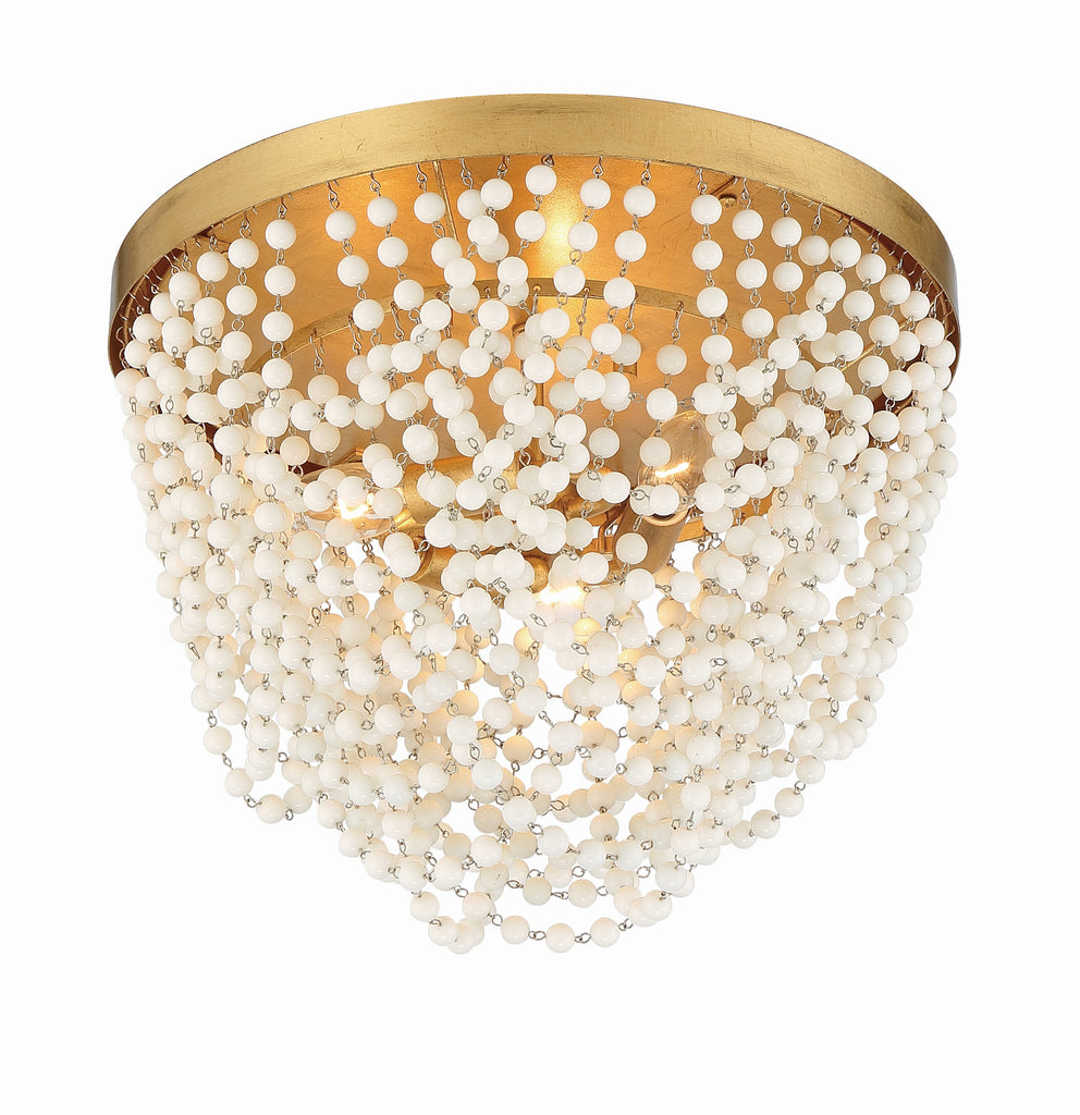 ##Antique Hardware## Fiona 3 Light Antique Gold Flush Mount