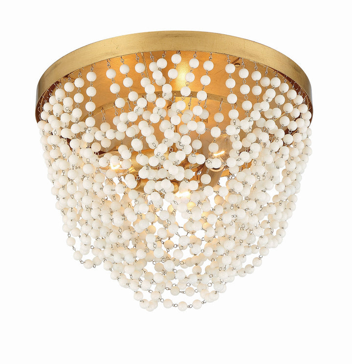 ##Antique Hardware## Fiona 3 Light Antique Gold Flush Mount