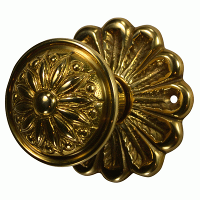 ##Antique Hardware## Maltesia Flower Rosette Door Set with Floral Imprint Door Knobs (Several Finishes Available)