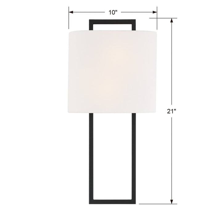 ##Antique Hardware## Fremont 2 Light Black Forged Sconce