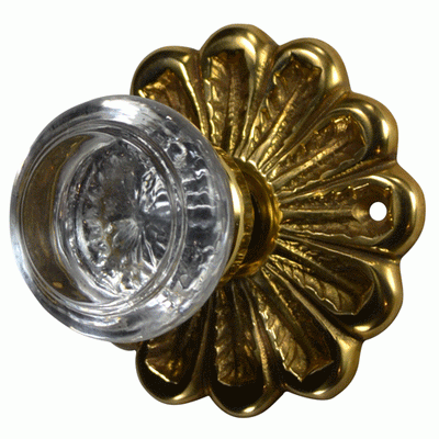 ##Antique Hardware## Maltesia Flower Rosette Door Set with White Porcelain Door Knobs (Several Finishes Available)