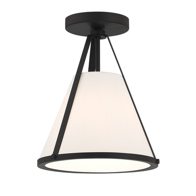 ##Antique Hardware## Fulton 1 Light Black Semi Flush Mount