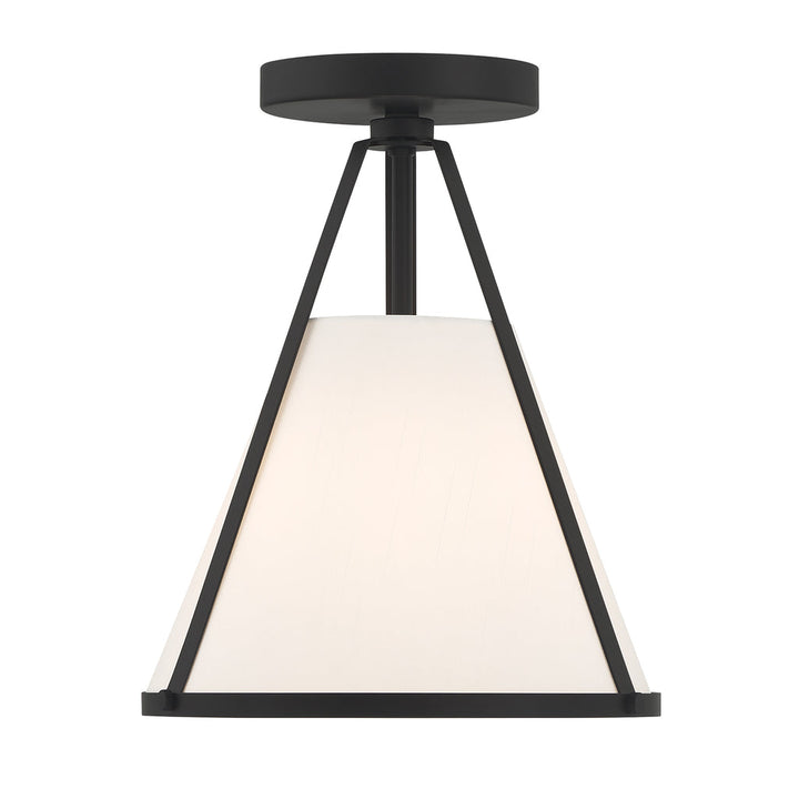 ##Antique Hardware## Fulton 1 Light Black Semi Flush Mount
