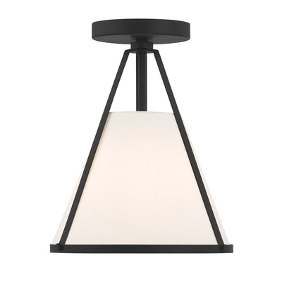 ##Antique Hardware## Fulton 1 Light Black Semi Flush Mount