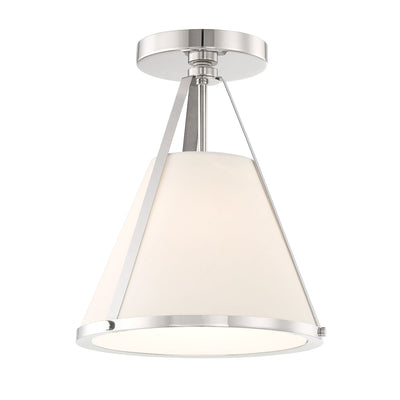 ##Antique Hardware## Fulton 1 Light Polished Nickel Semi Flush Mount