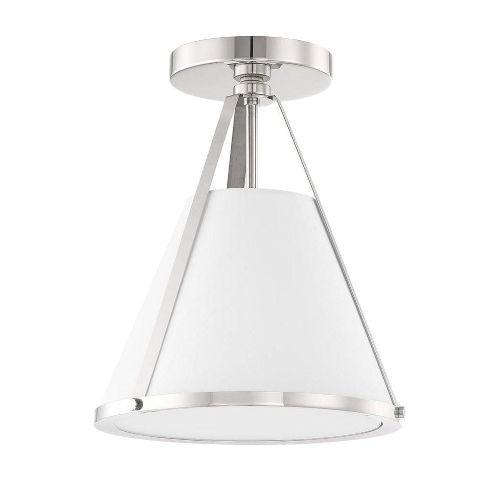 ##Antique Hardware## Fulton 1 Light Polished Nickel Semi Flush Mount
