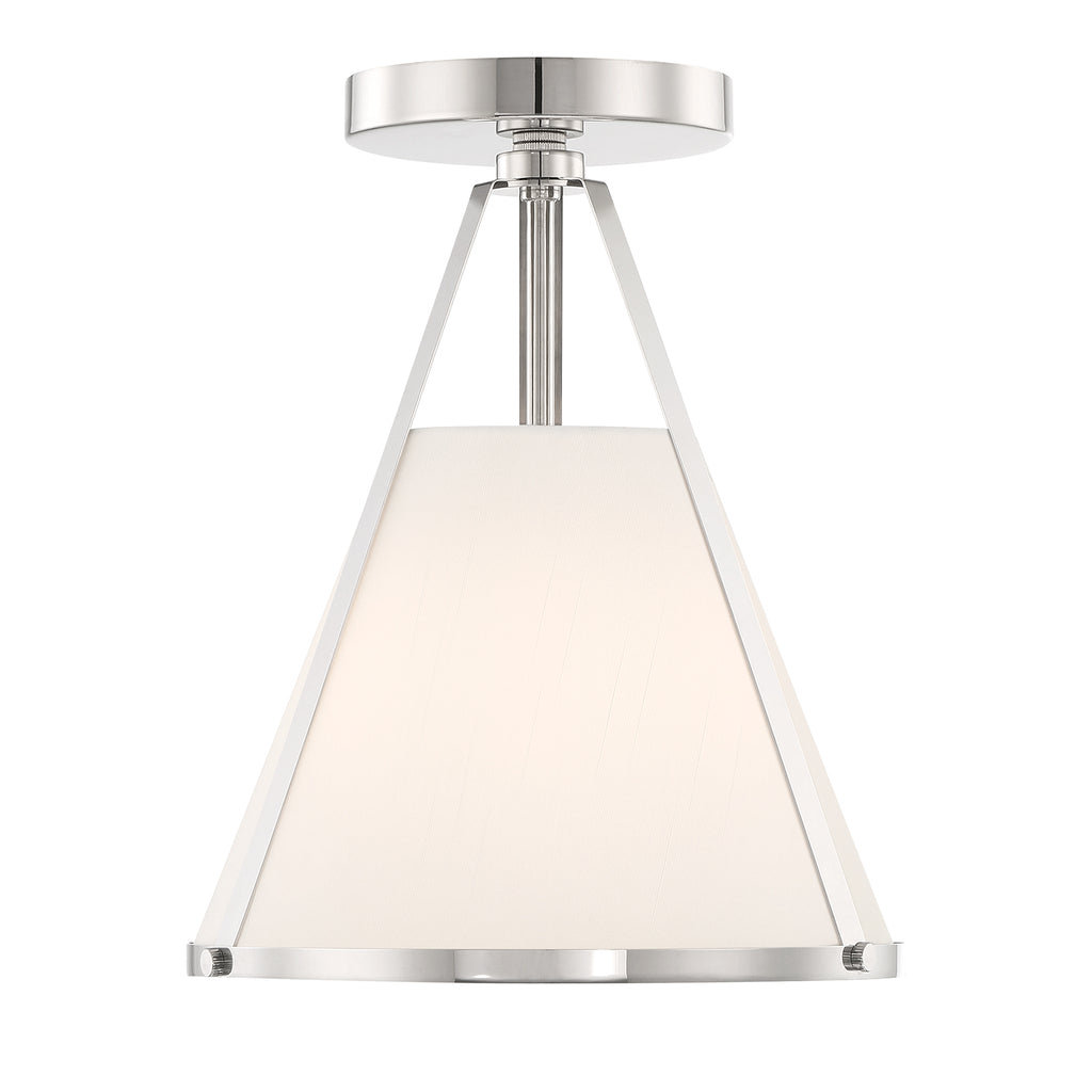 ##Antique Hardware## Fulton 1 Light Polished Nickel Semi Flush Mount