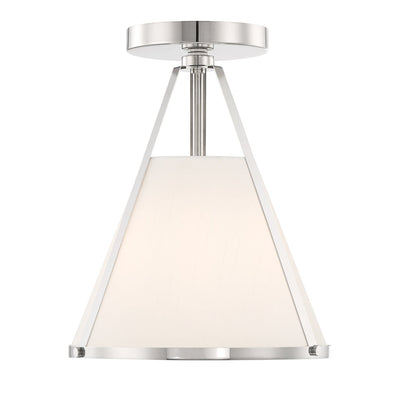 ##Antique Hardware## Fulton 1 Light Polished Nickel Semi Flush Mount