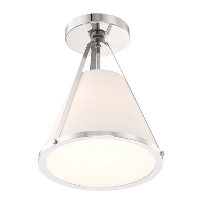 ##Antique Hardware## Fulton 1 Light Polished Nickel Semi Flush Mount