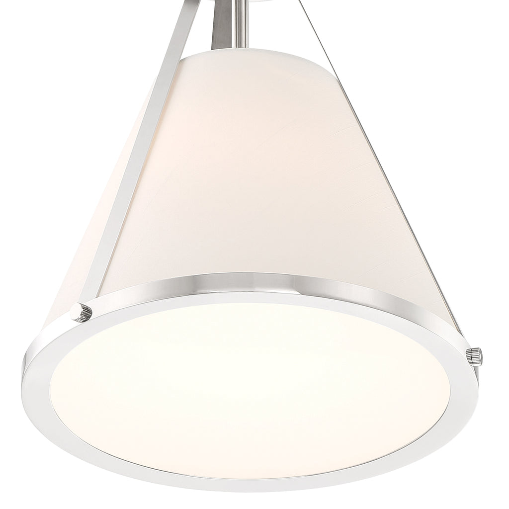 ##Antique Hardware## Fulton 1 Light Polished Nickel Semi Flush Mount