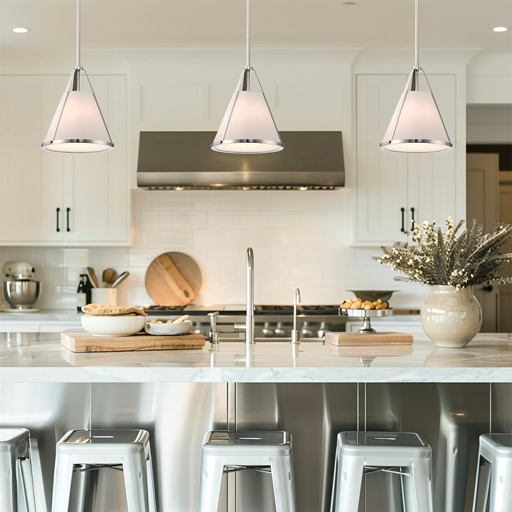 ##Antique Hardware## Fulton 1 Light Polished Nickel Pendant