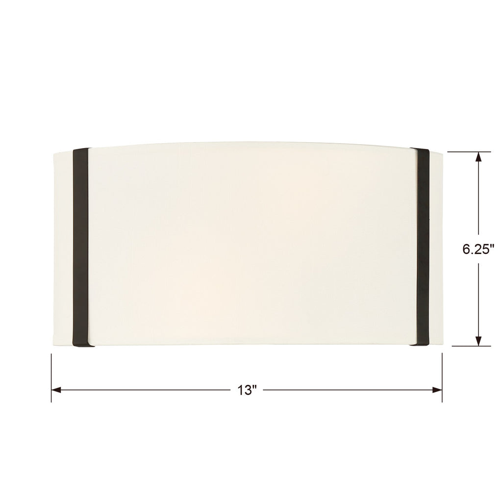 ##Antique Hardware## Fulton 2 Light Black Sconce