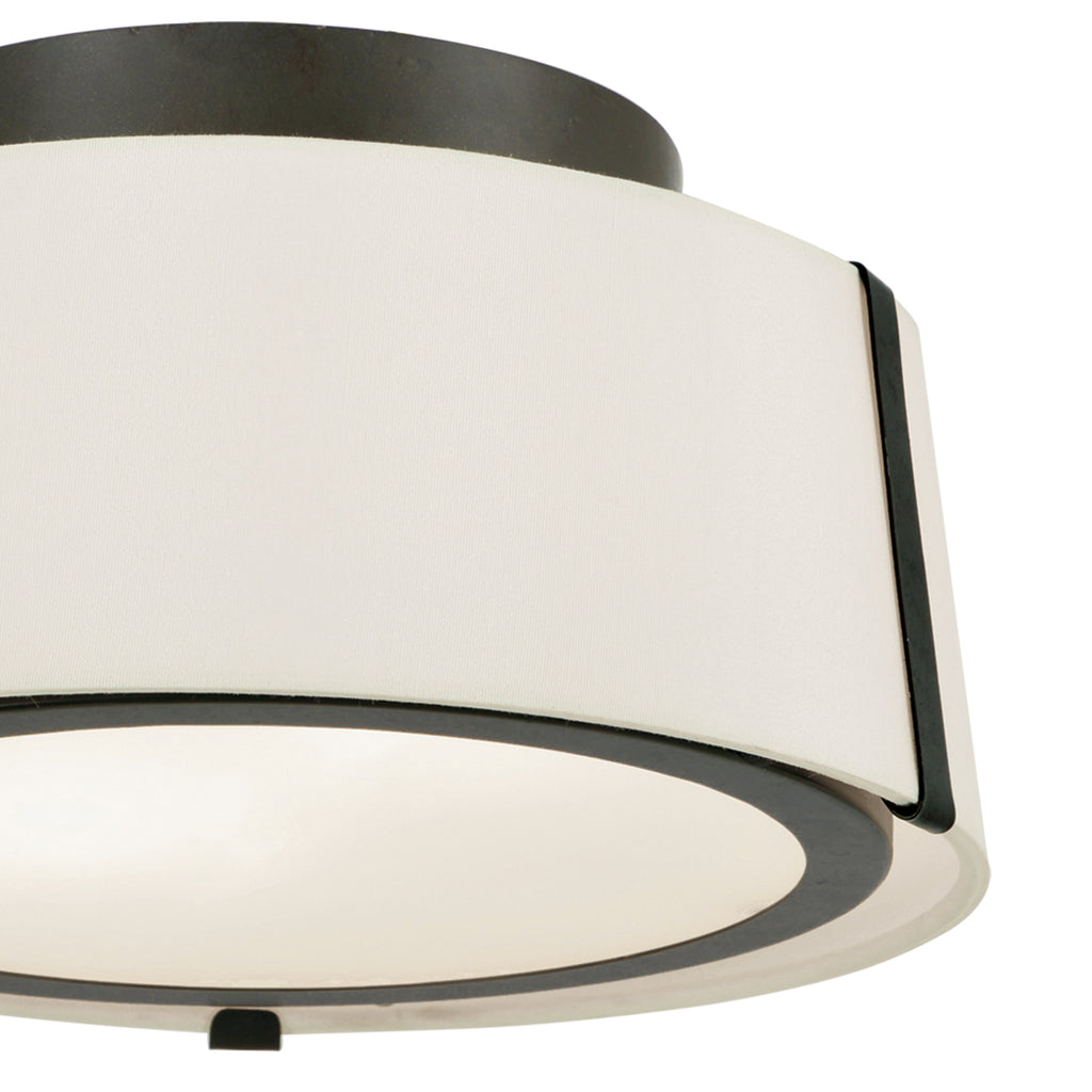 ##Antique Hardware## Fulton 2 Light Matte Black Semi Flush Mount