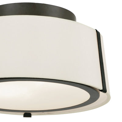 ##Antique Hardware## Fulton 2 Light Matte Black Semi Flush Mount
