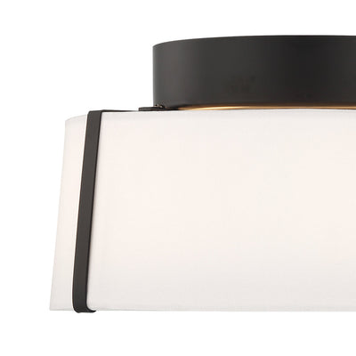 ##Antique Hardware## Fulton 2 Light Matte Black Semi Flush Mount