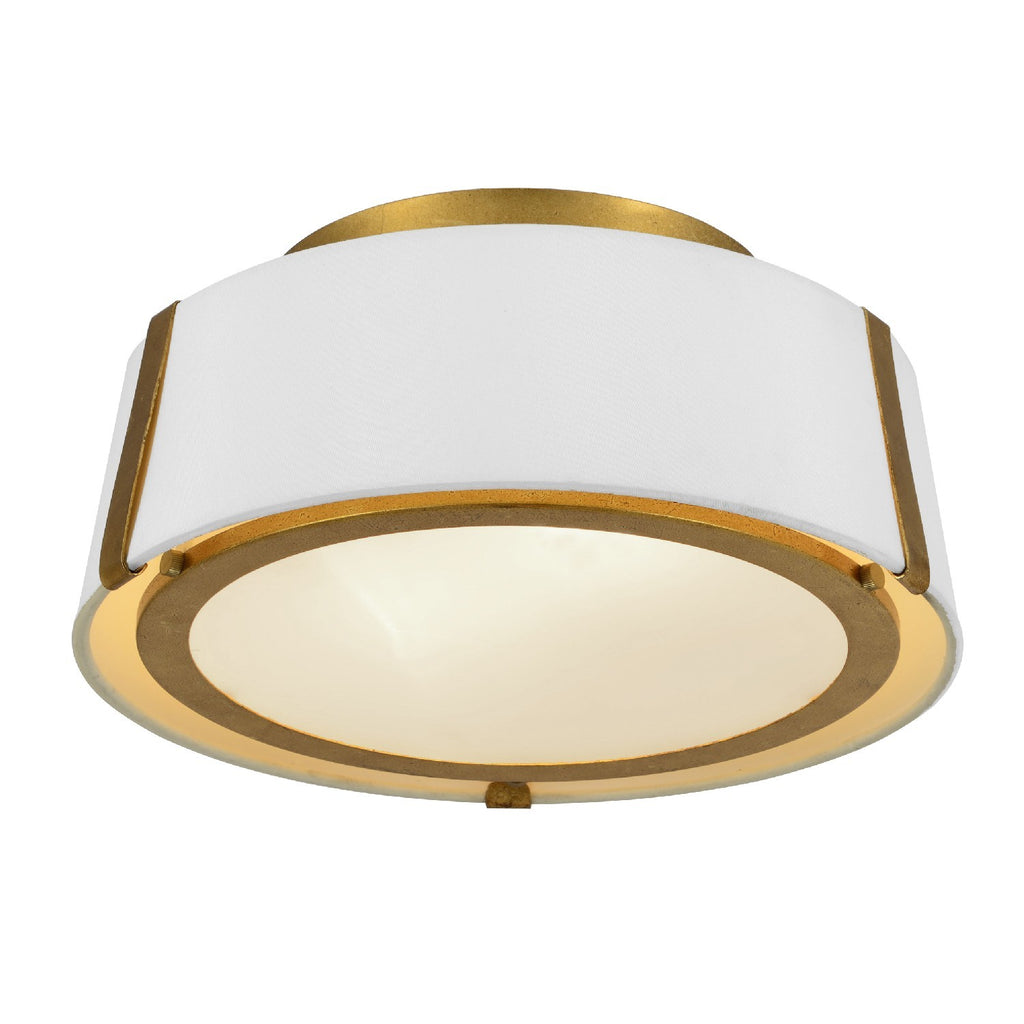 ##Antique Hardware## Fulton 2 Light Antique Gold Semi Flush Mount