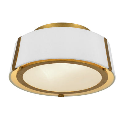 ##Antique Hardware## Fulton 2 Light Antique Gold Semi Flush Mount
