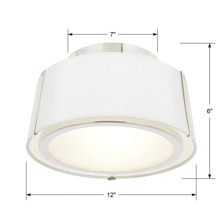 ##Antique Hardware## Fulton 2 Light Polished Nickel Semi Flush Mount