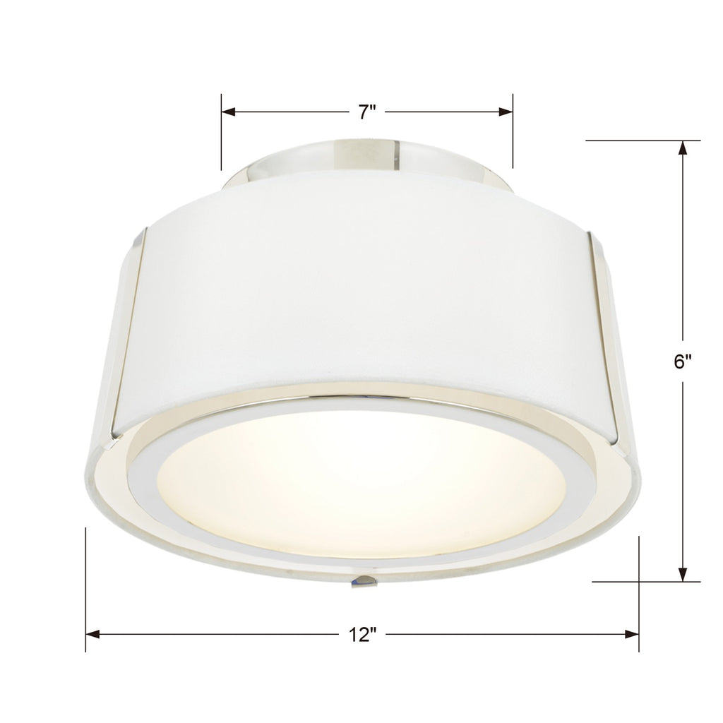 ##Antique Hardware## Fulton 2 Light Polished Nickel Semi Flush Mount