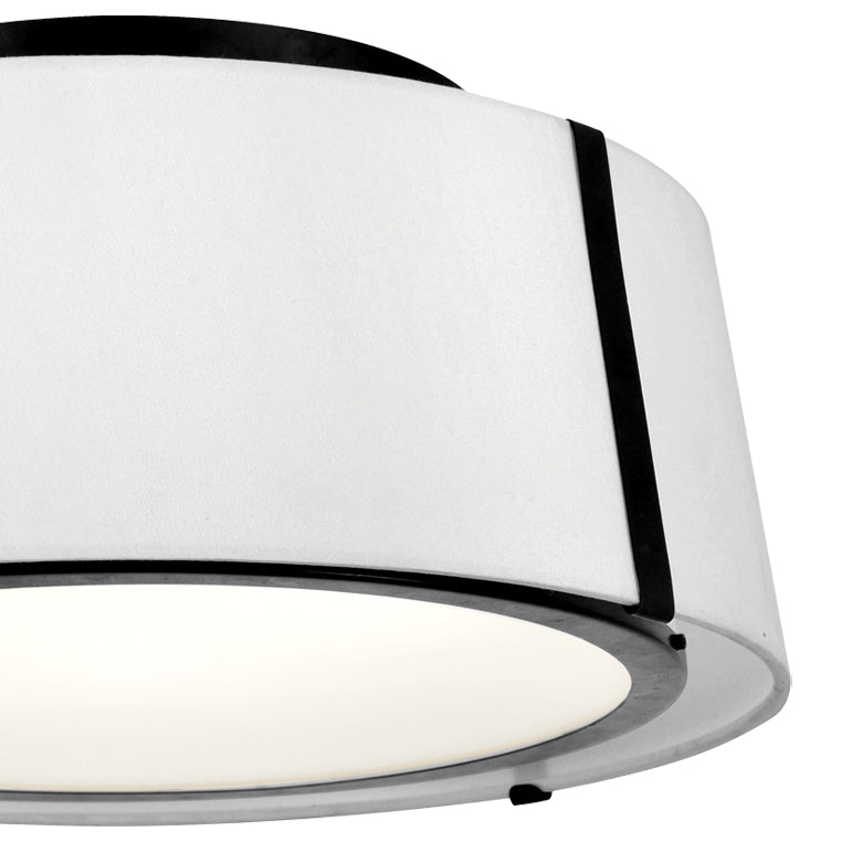 ##Antique Hardware## Fulton 3 Light Matte Black Semi Flush Mount