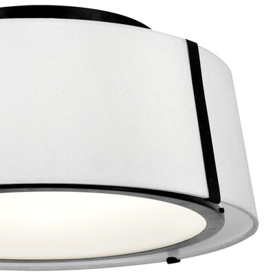 ##Antique Hardware## Fulton 3 Light Matte Black Semi Flush Mount