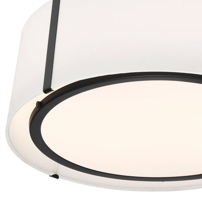##Antique Hardware## Fulton 3 Light Matte Black Semi Flush Mount