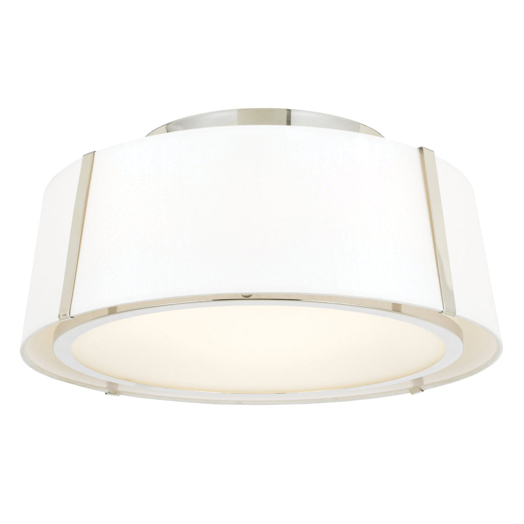 ##Antique Hardware## Fulton 3 Light Polished Nickel Semi Flush Mount