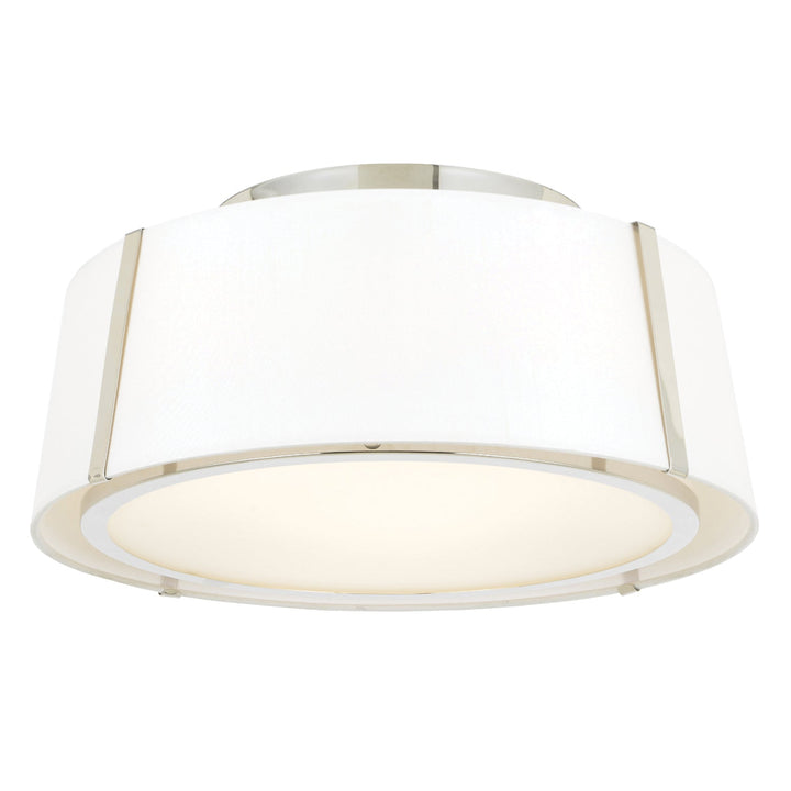 ##Antique Hardware## Fulton 3 Light Polished Nickel Semi Flush Mount