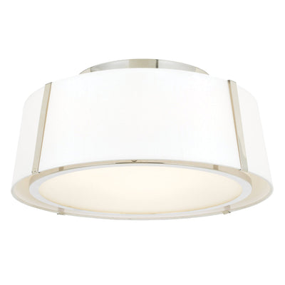 ##Antique Hardware## Fulton 3 Light Polished Nickel Semi Flush Mount