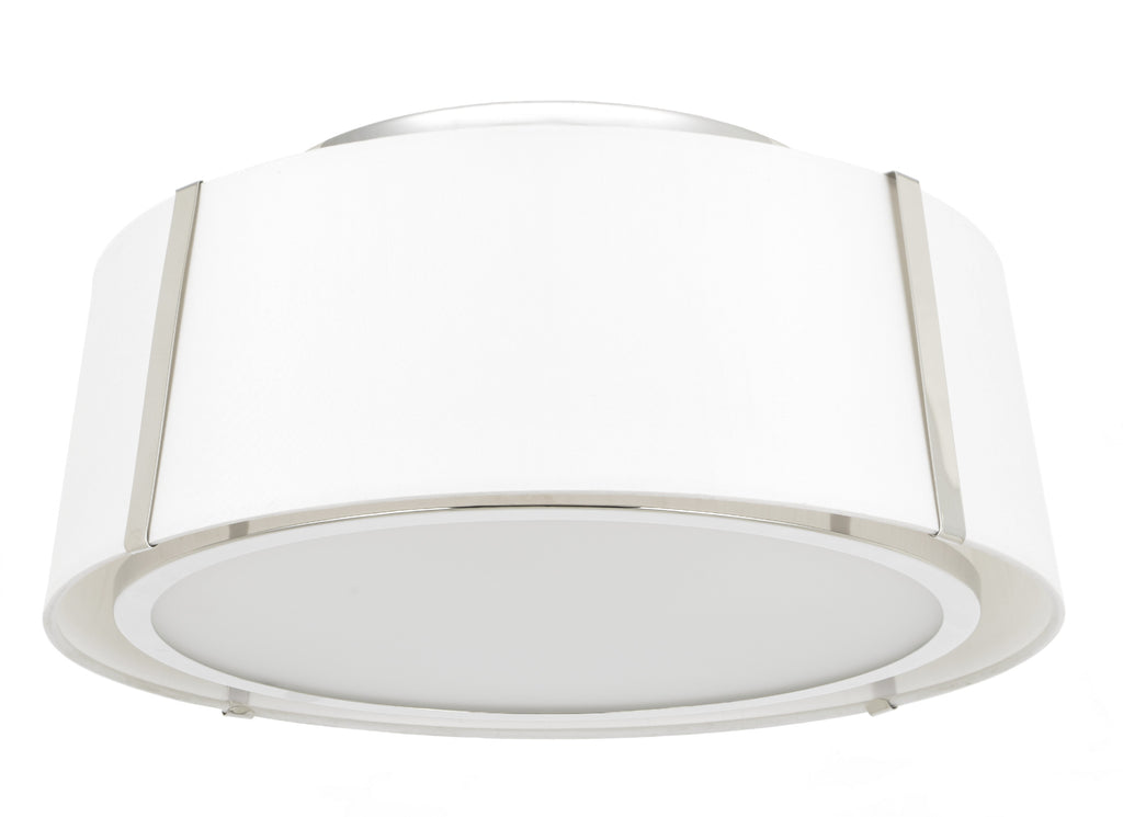 ##Antique Hardware## Fulton 3 Light Polished Nickel Semi Flush Mount