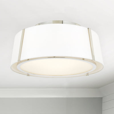 ##Antique Hardware## Fulton 3 Light Polished Nickel Semi Flush Mount