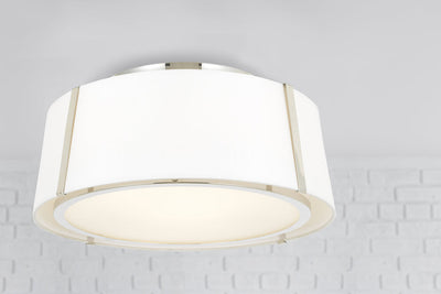 ##Antique Hardware## Fulton 3 Light Polished Nickel Semi Flush Mount