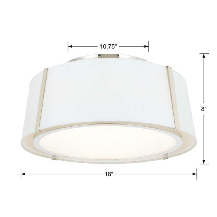 ##Antique Hardware## Fulton 3 Light Polished Nickel Semi Flush Mount