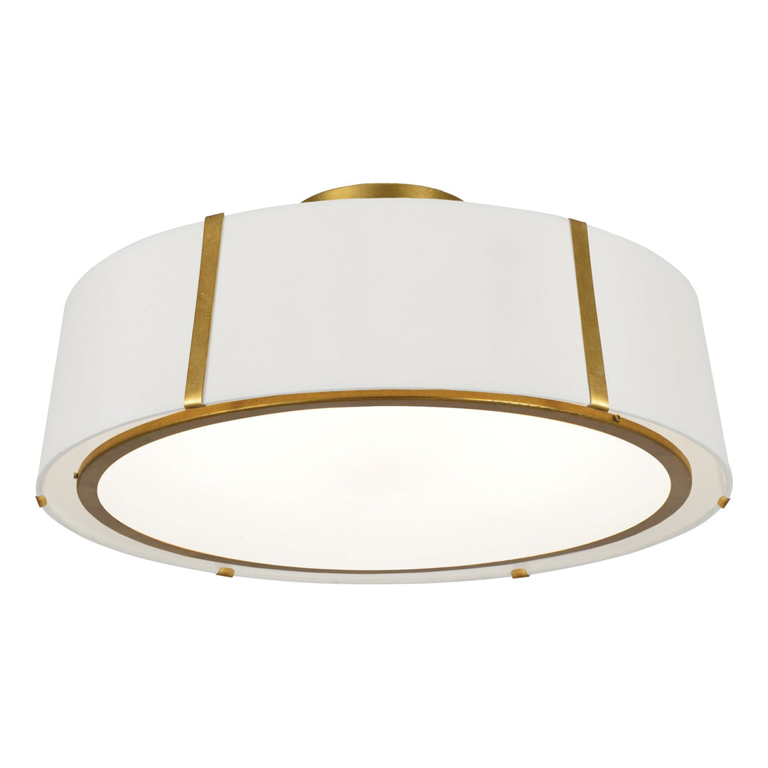 ##Antique Hardware## Fulton 6 Light Antique Gold Semi Flush Mount