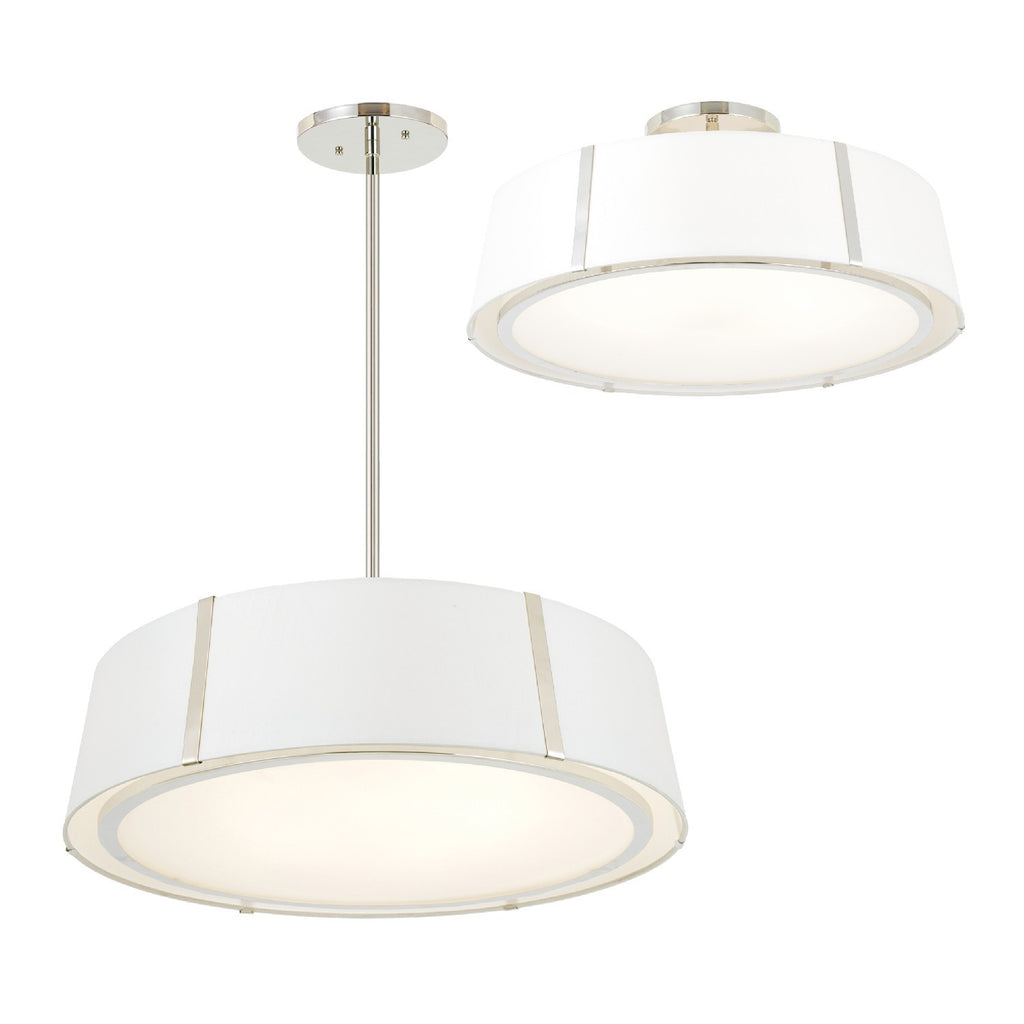 ##Antique Hardware## Fulton 6 Light Polished Nickel Semi Flush Mount