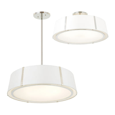 ##Antique Hardware## Fulton 6 Light Polished Nickel Semi Flush Mount