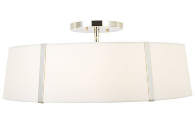 ##Antique Hardware## Fulton 6 Light Polished Nickel Semi Flush Mount